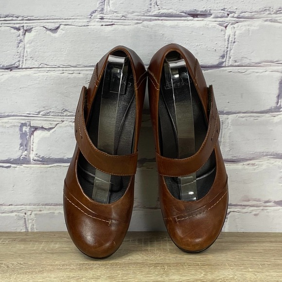 Dansko Fanny Brown Leather Mary Jane Wedge Heel Shoes 40 - Picture 7 of 9